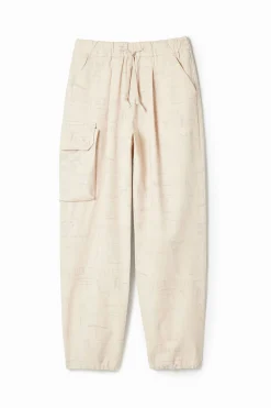 Jeans Y Pantalones-Desigual Pantalón cargo estampado
