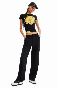 Pantalones-Desigual Pantalón cargo fluido