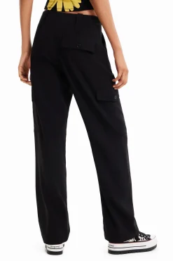 Pantalones-Desigual Pantalón cargo fluido