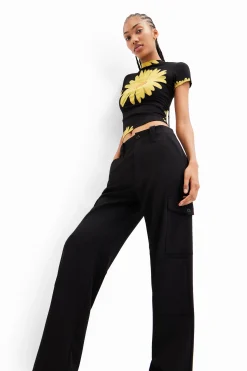 Pantalones-Desigual Pantalón cargo fluido