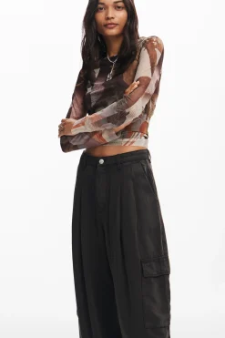 Pantalones-Desigual Pantalón cargo fluido