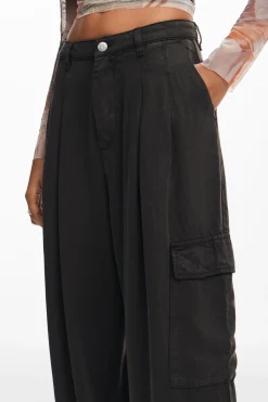 Pantalones-Desigual Pantalón cargo fluido