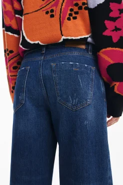 Vaqueros|Pantalones-Desigual Pantalón culotte denim