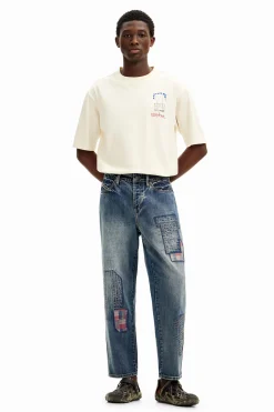 Jeans Y Pantalones-Desigual Pantalón denim parcheado