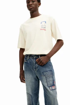 Jeans Y Pantalones-Desigual Pantalón denim parcheado