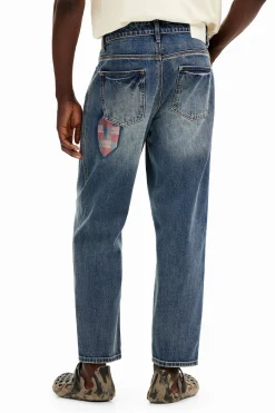 Jeans Y Pantalones-Desigual Pantalón denim parcheado