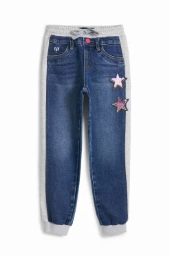 Faldas Y Pantalones-Desigual Pantalón jogger canalé estrellas