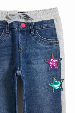 Faldas Y Pantalones-Desigual Pantalón jogger canalé estrellas