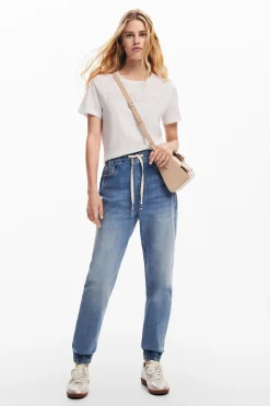 Pantalones|Vaqueros-Desigual Pantalón jogger denim