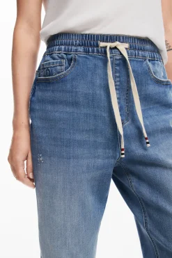 Pantalones|Vaqueros-Desigual Pantalón jogger denim