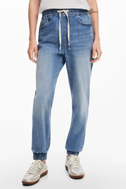 Pantalones|Vaqueros-Desigual Pantalón jogger denim
