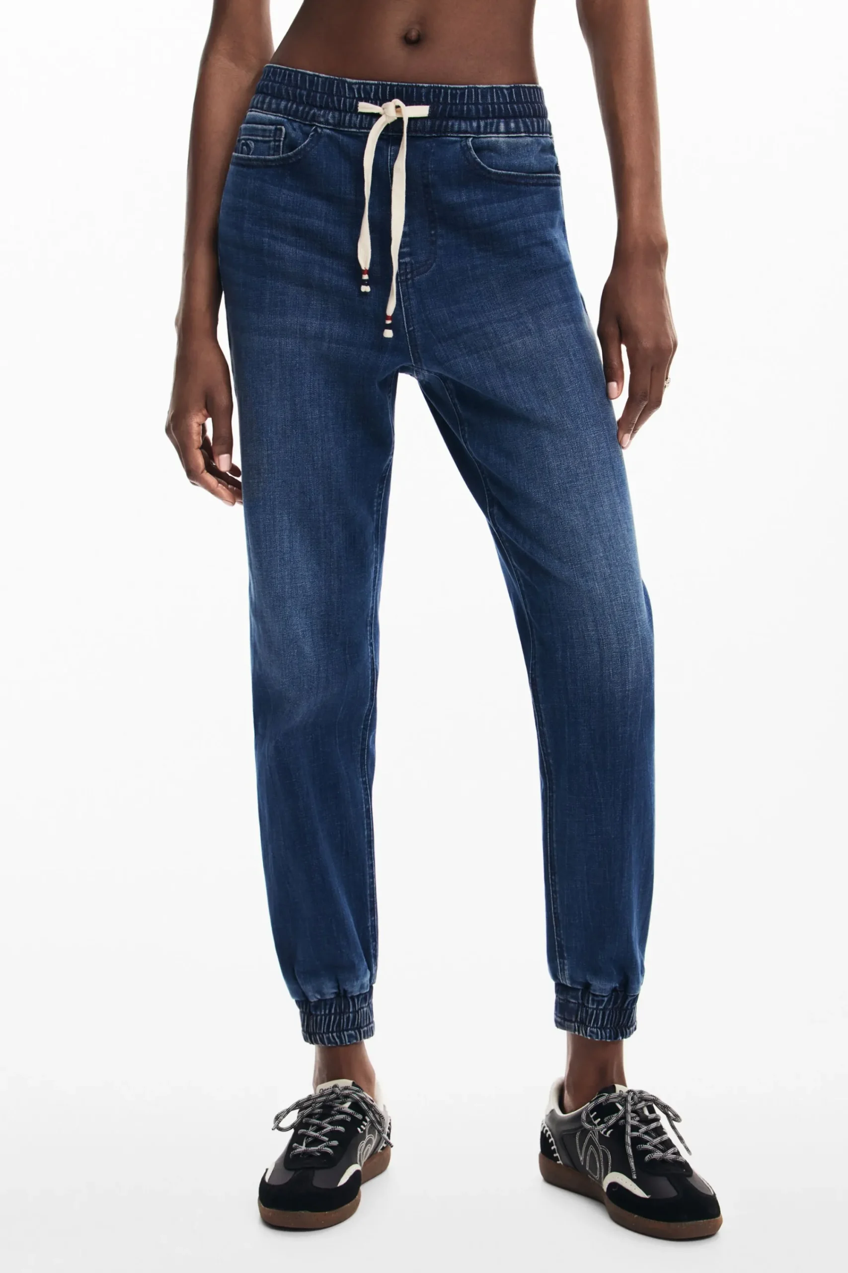 Vaqueros|Pantalones-Desigual Pantalón jogger tejido vaquero