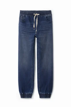 Vaqueros|Pantalones-Desigual Pantalón jogger tejido vaquero