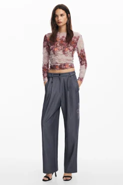 Pantalones-Desigual Pantalón largo recto
