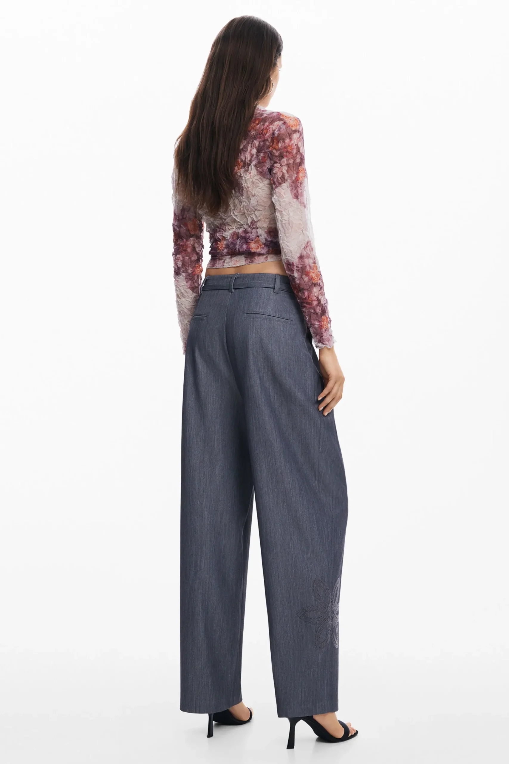 Pantalones-Desigual Pantalón largo recto