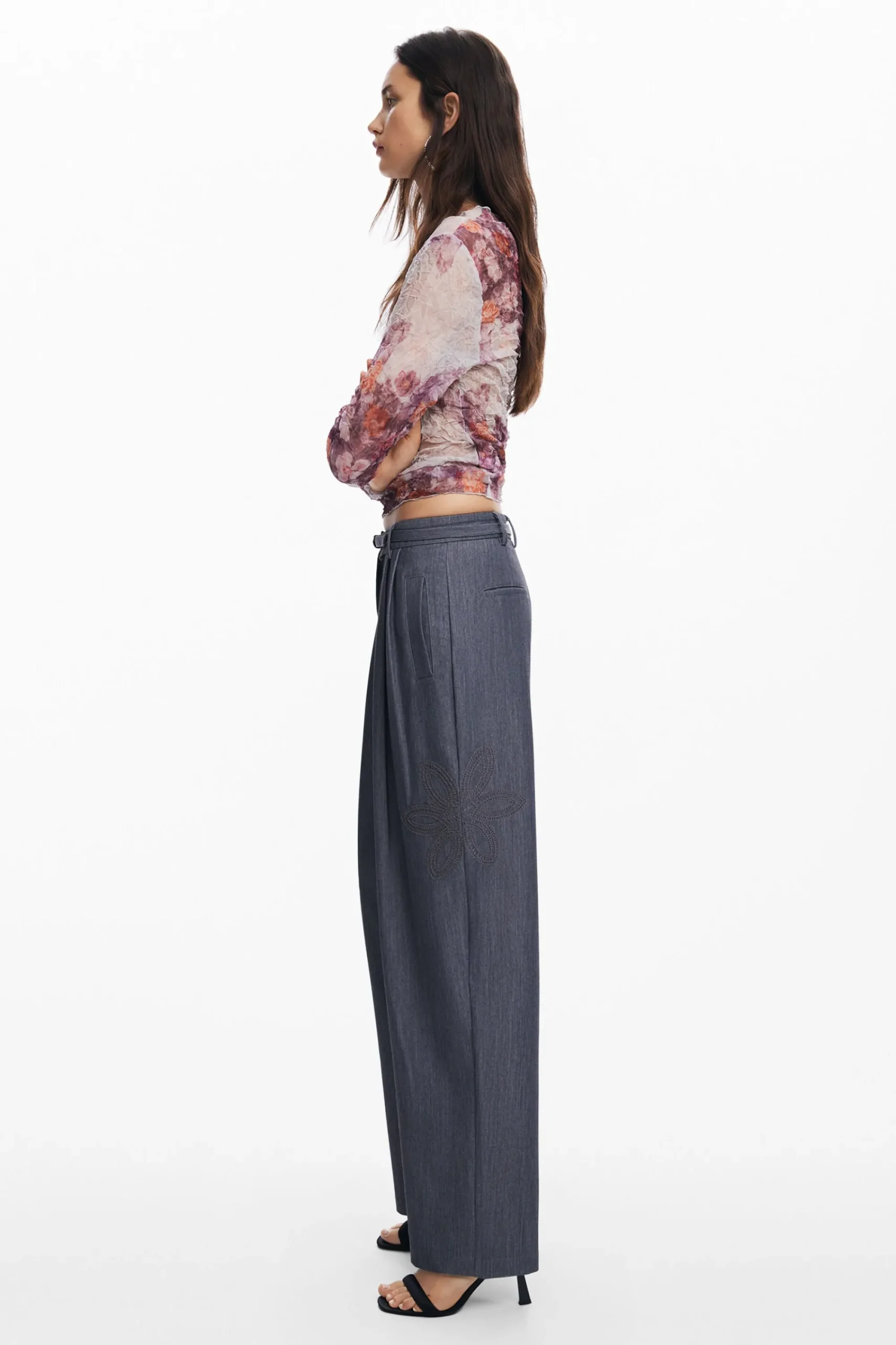 Pantalones-Desigual Pantalón largo recto