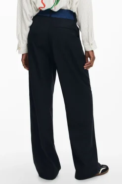 Pantalones-Desigual Pantalón sastre combinado