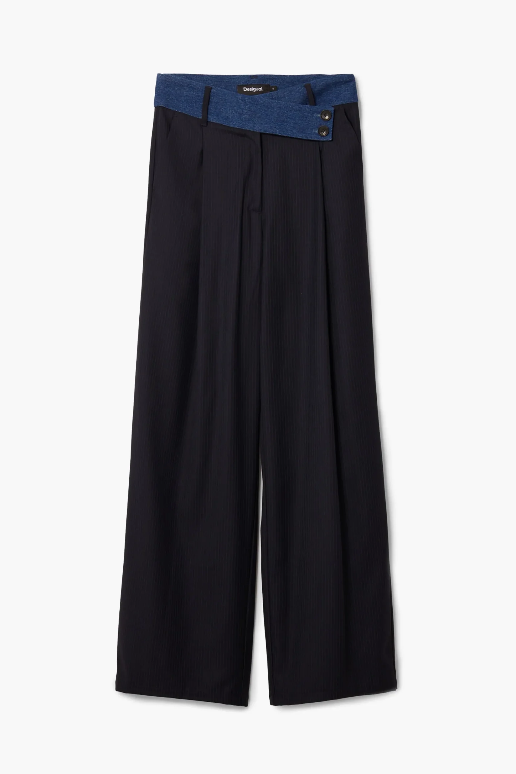 Pantalones-Desigual Pantalón sastre combinado