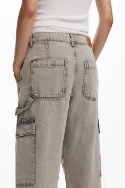 Vaqueros|Pantalones-Desigual Pantalón vaquero cargo