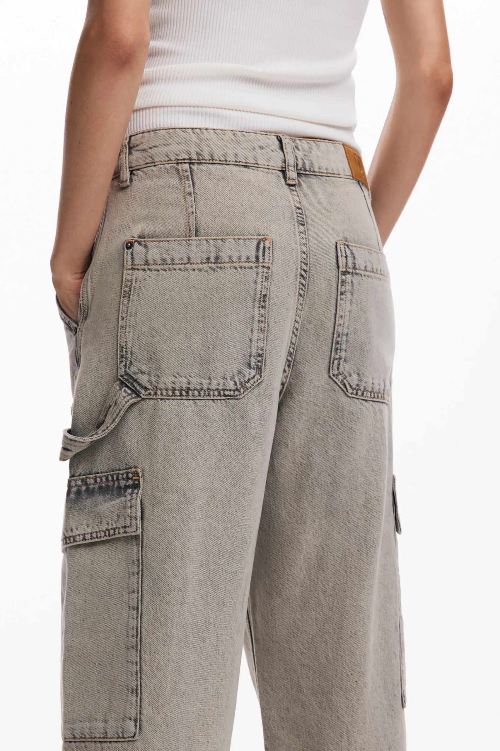 Vaqueros|Pantalones-Desigual Pantalón vaquero cargo