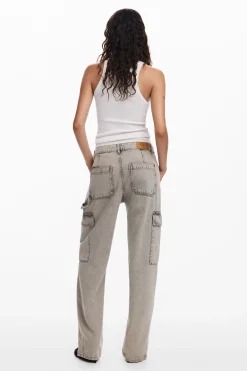 Vaqueros|Pantalones-Desigual Pantalón vaquero cargo