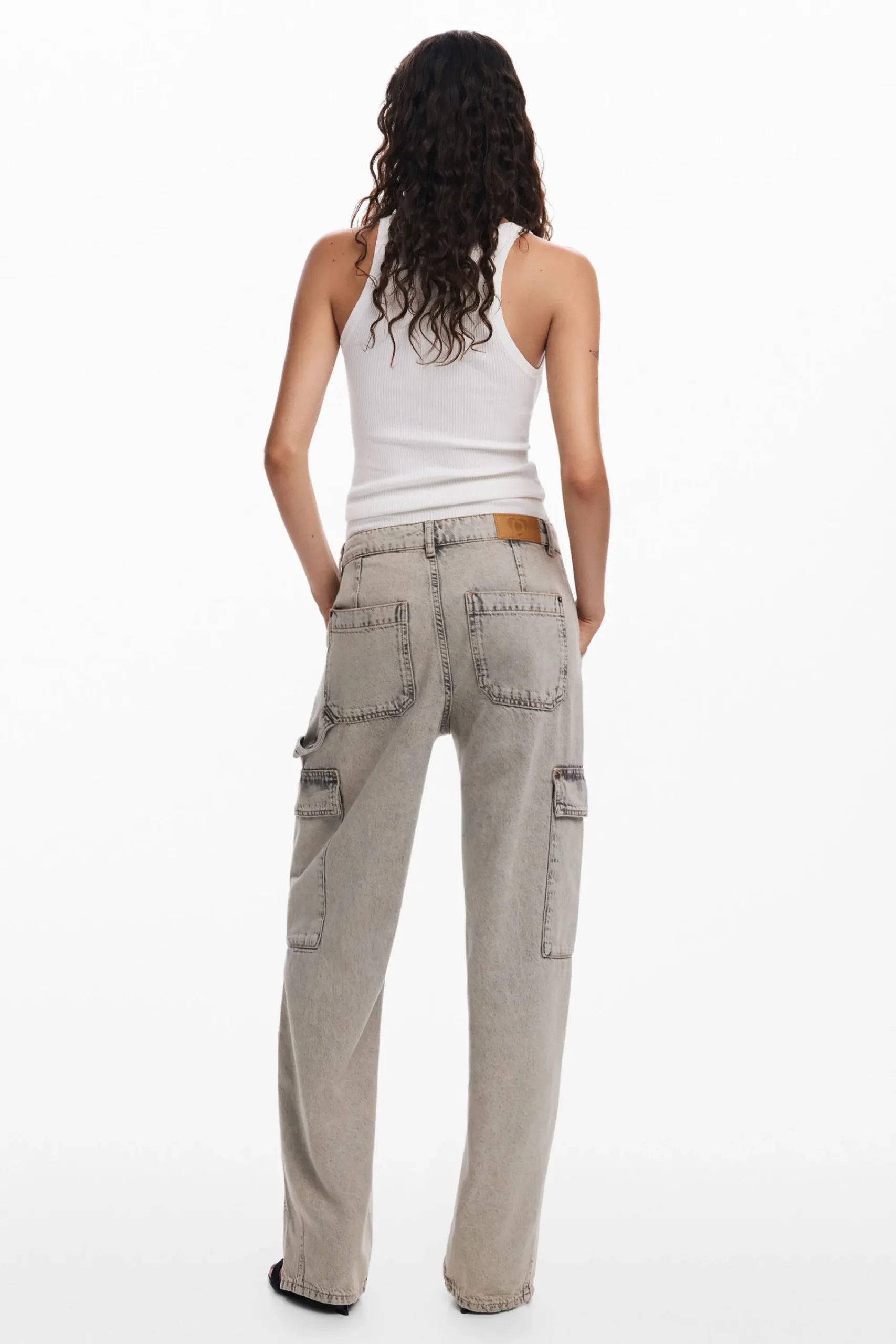 Vaqueros|Pantalones-Desigual Pantalón vaquero cargo