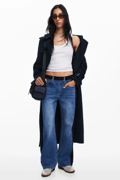 Vaqueros|Pantalones-Desigual Pantalón vaquero combinado