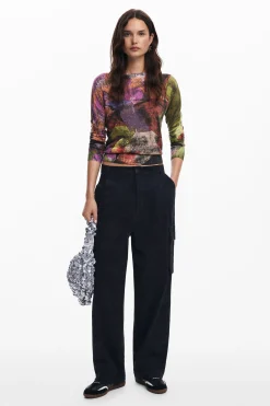 Pantalones-Desigual Pantalones cargo estampado M. Christian Lacroix