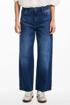 Vaqueros|Pantalones-Desigual Pantalones culotte rosa