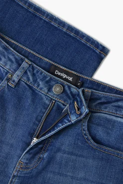 Vaqueros|Pantalones-Desigual Pantalones culotte rosa