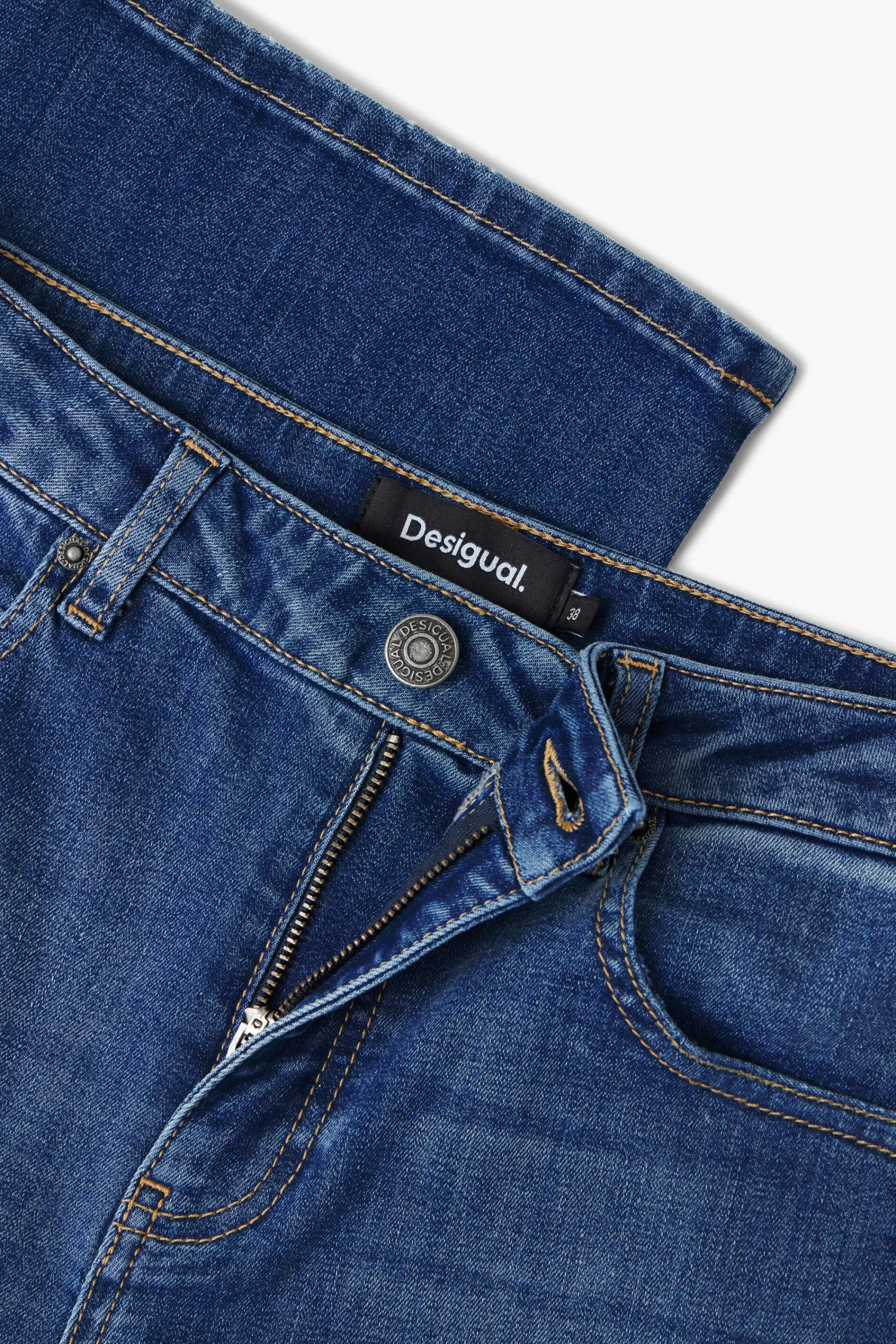 Vaqueros|Pantalones-Desigual Pantalones culotte rosa