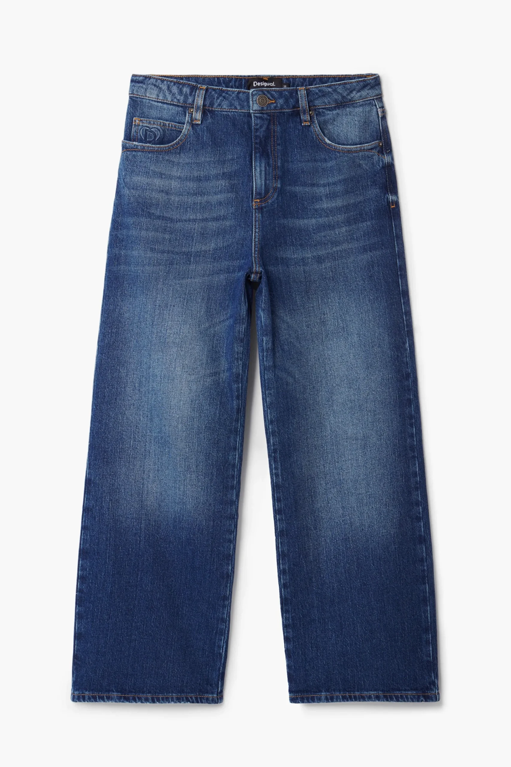 Vaqueros|Pantalones-Desigual Pantalones culotte rosa