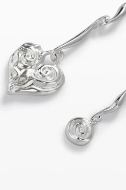 Joyería-Desigual Pendientes asimétricos baño plata Zalio