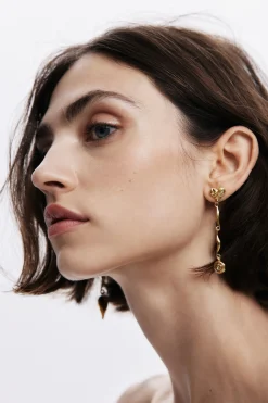 Joyería-Desigual Pendientes asimétricos baño oro Zalio