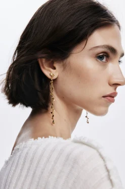 Joyería-Desigual Pendientes cascada baño oro Zalio