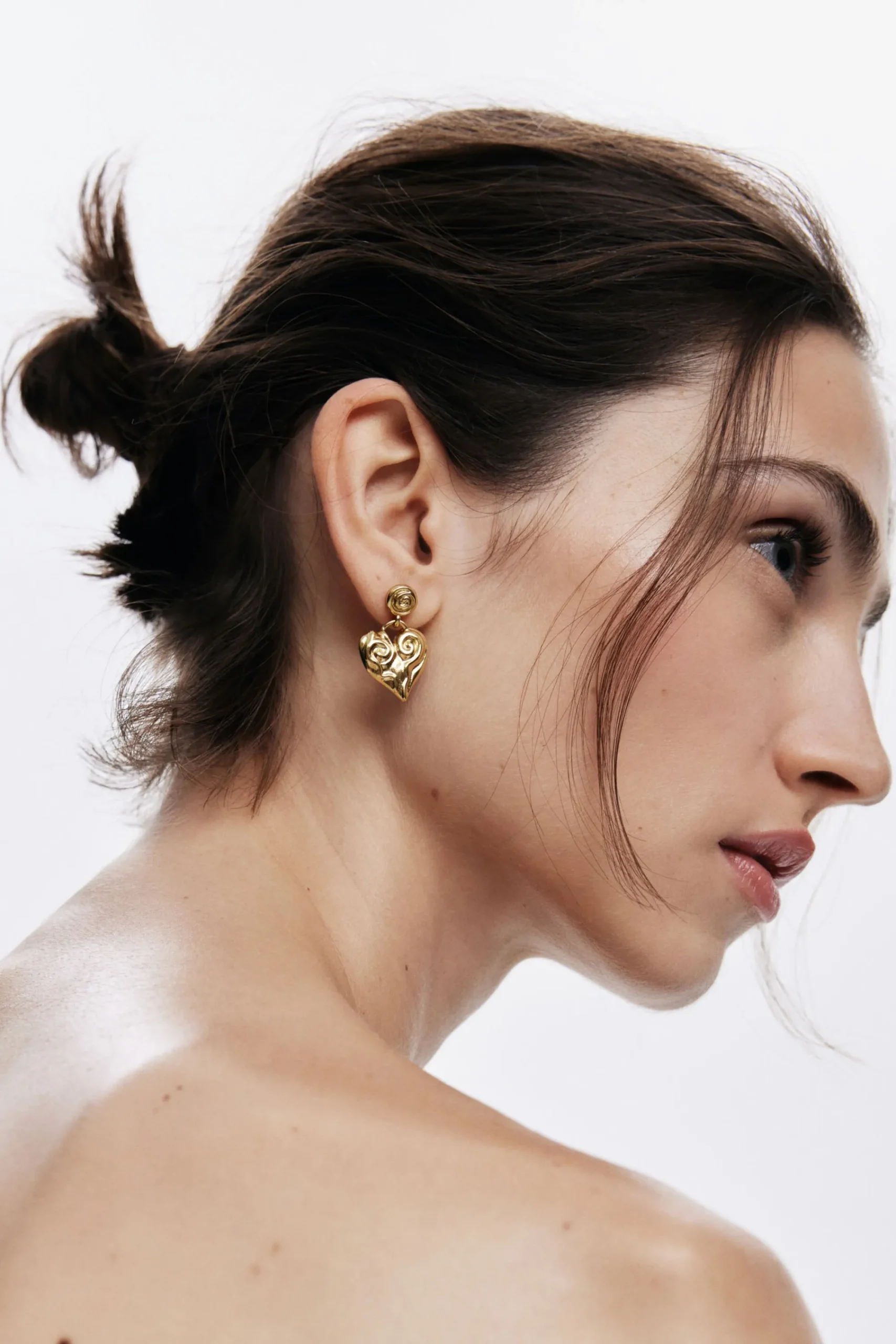 Joyería-Desigual Pendientes corazón baño oro Zalio