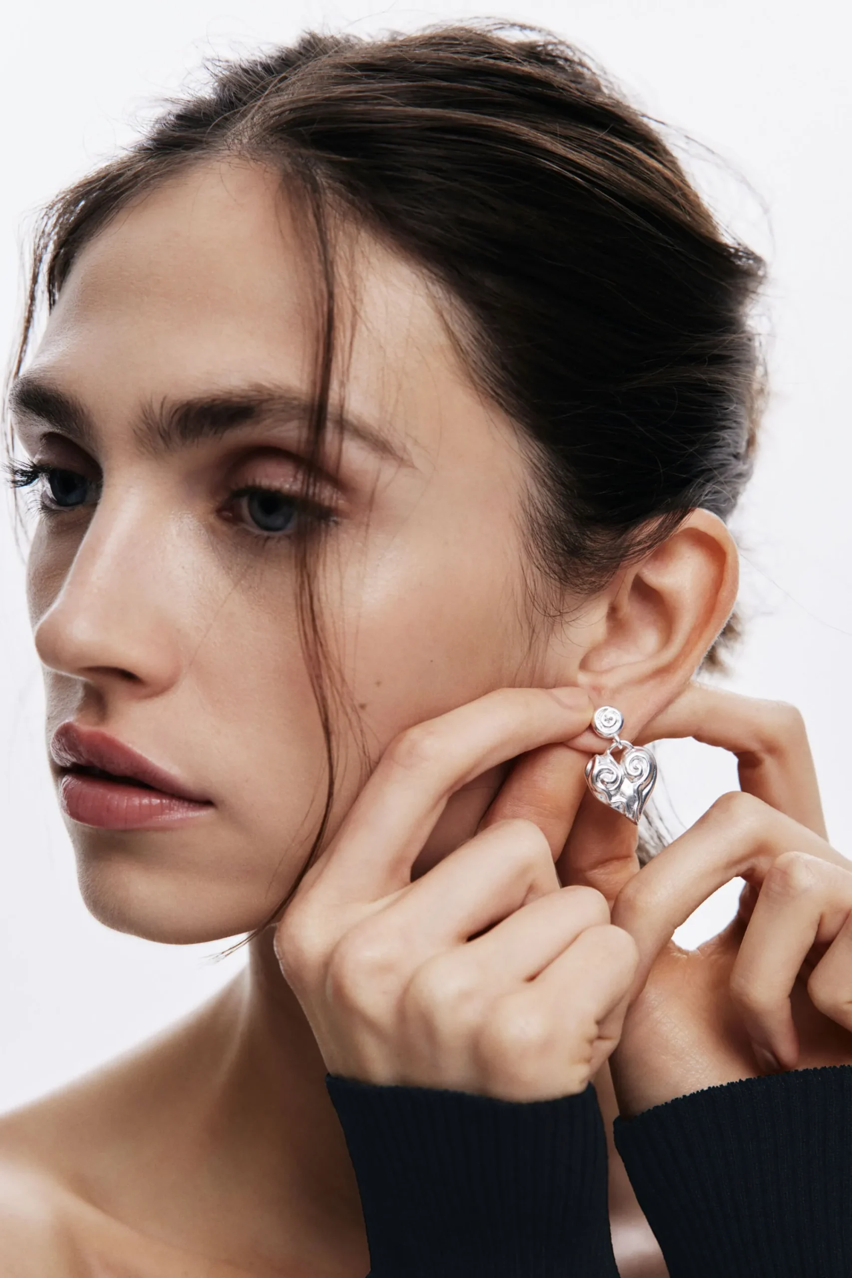 Joyería-Desigual Pendientes corazón baño plata Zalio