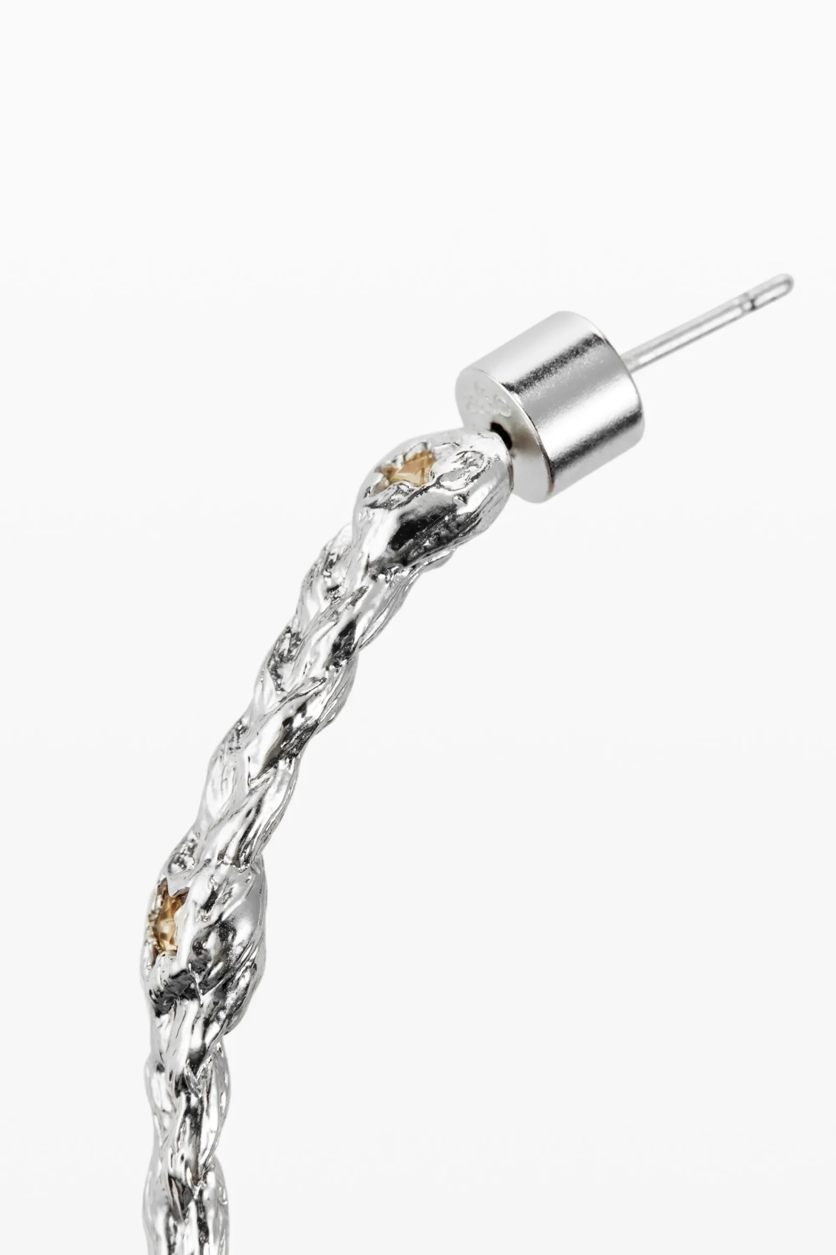 Joyería-Desigual Pendientes de aro trenza baño plata Zalio