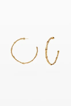 Joyería-Desigual Pendientes de aro trenza baño oro Zalio