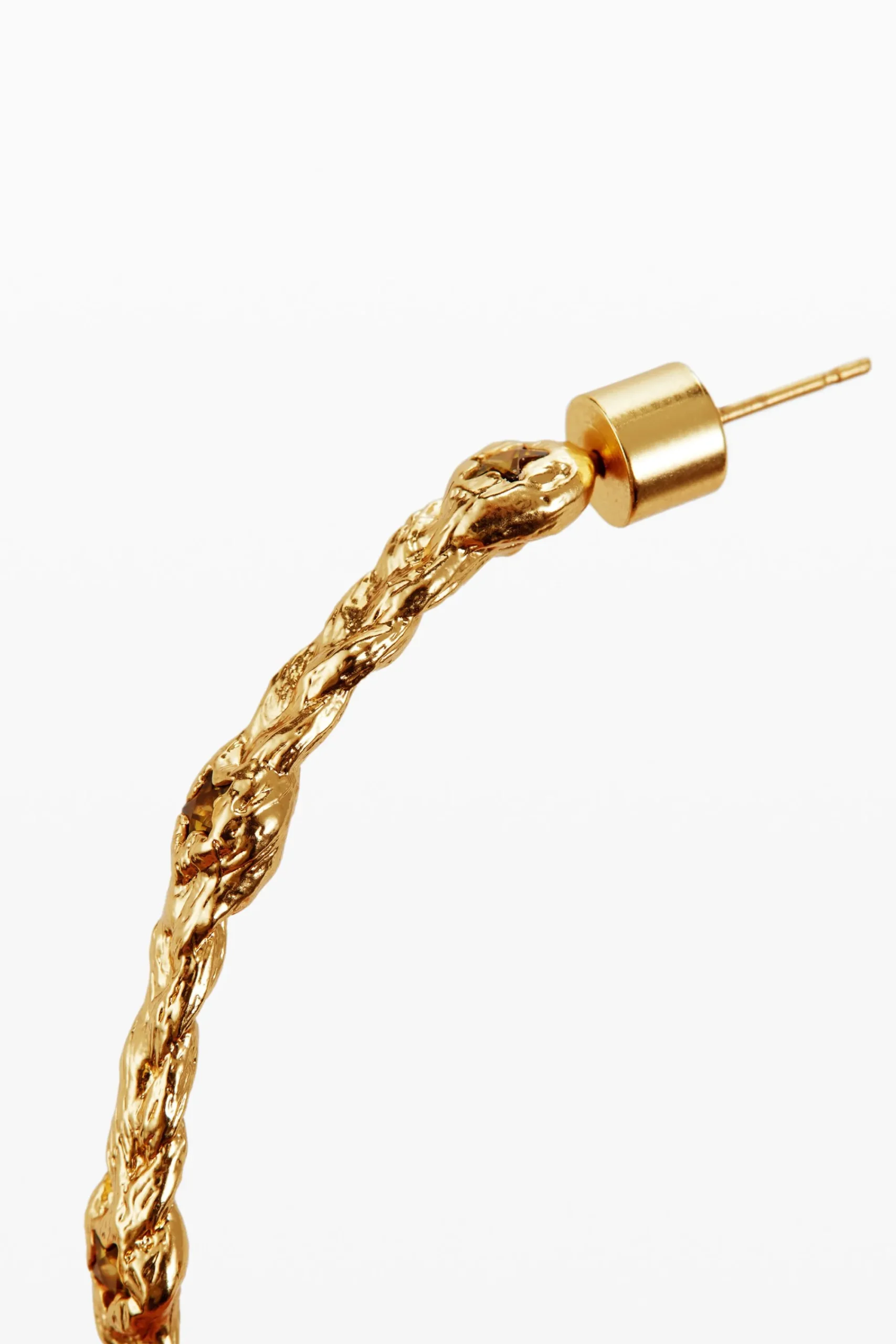 Joyería-Desigual Pendientes de aro trenza baño oro Zalio