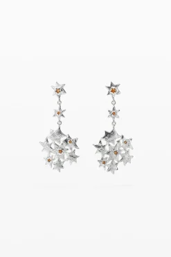 Joyería-Desigual Pendientes largo formación de estrellas Zalio