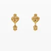 Joyería-Desigual Pendientes triple corazón baño oro Zalio