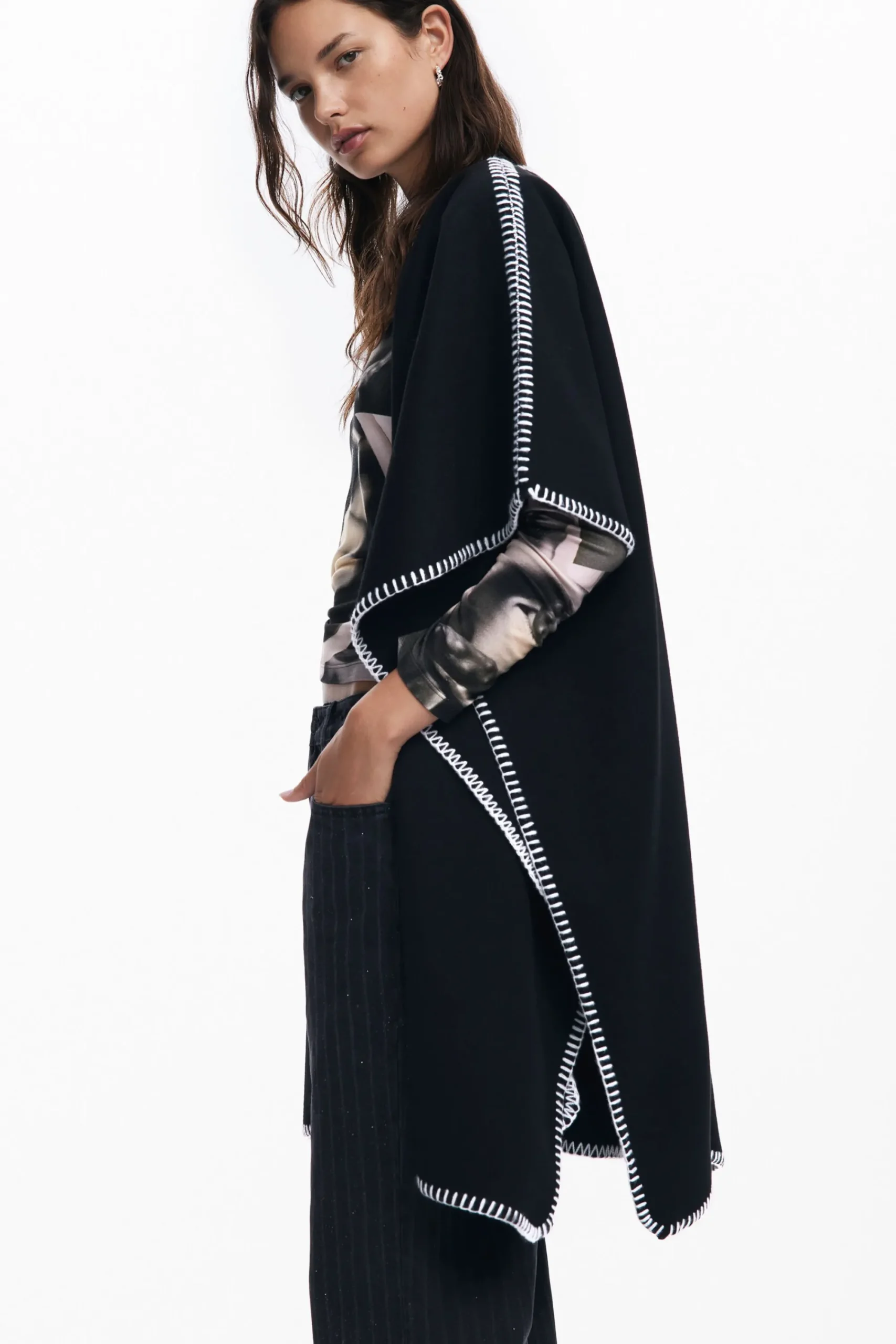 Bufandas Y Pañuelos|Ponchos-Desigual Poncho con bufanda