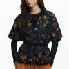 Bufandas Y Pañuelos|Ponchos-Desigual Poncho cremallera pétalos