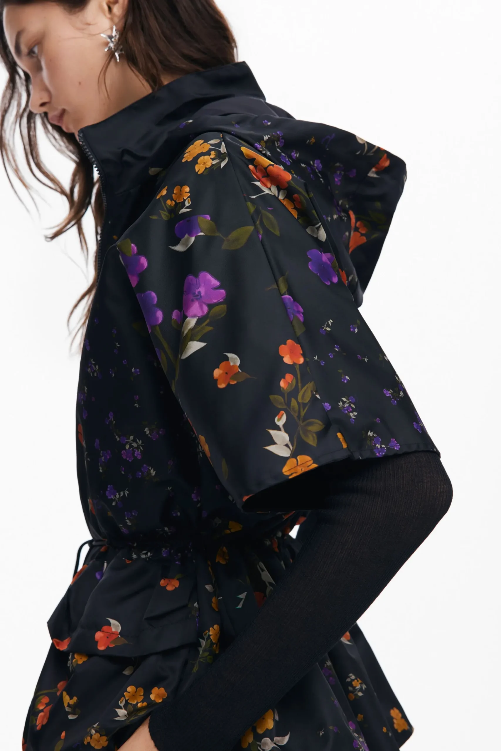 Bufandas Y Pañuelos|Ponchos-Desigual Poncho cremallera pétalos