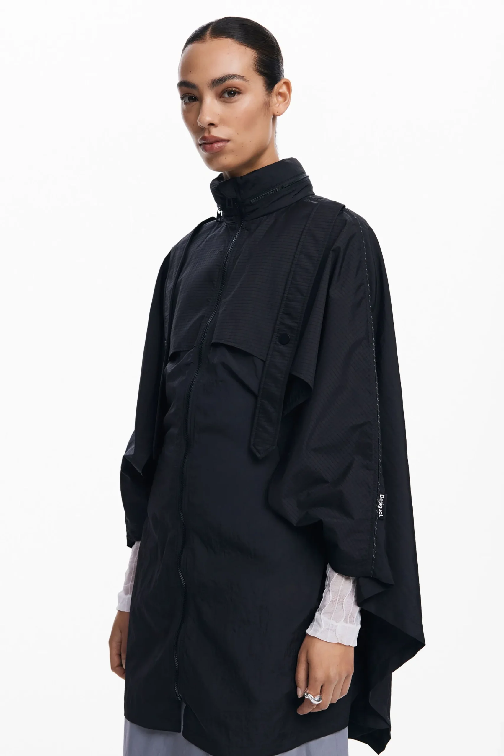 Bufandas Y Pañuelos|Ponchos-Desigual Poncho nylon bolsillo