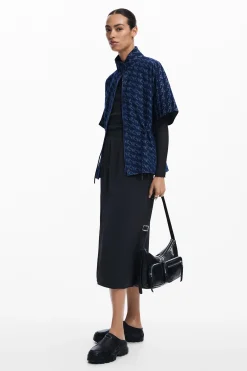 Bufandas Y Pañuelos|Ponchos-Desigual Poncho patrón geométrico