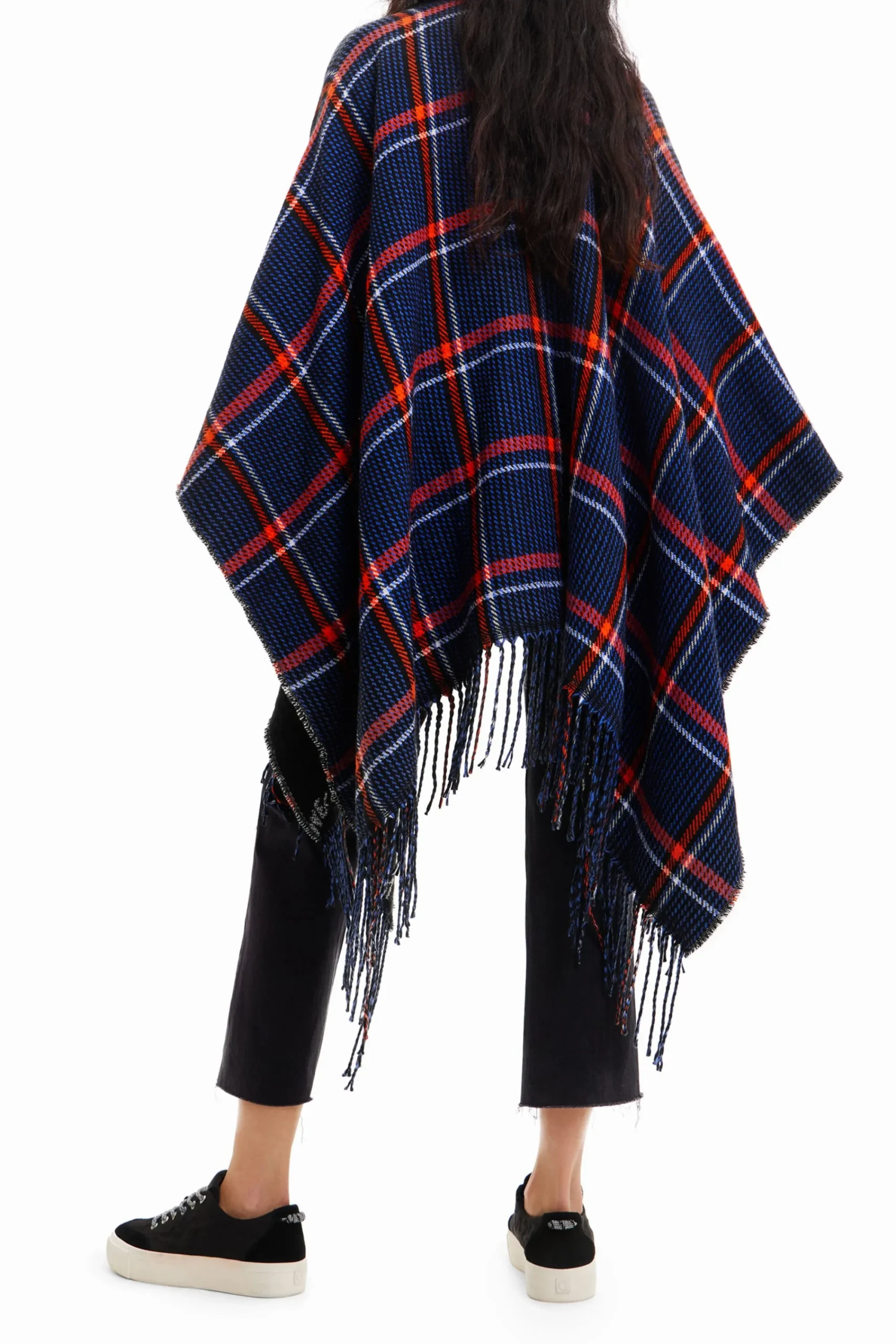 Bufandas Y Pañuelos-Desigual Poncho reversible cuadros