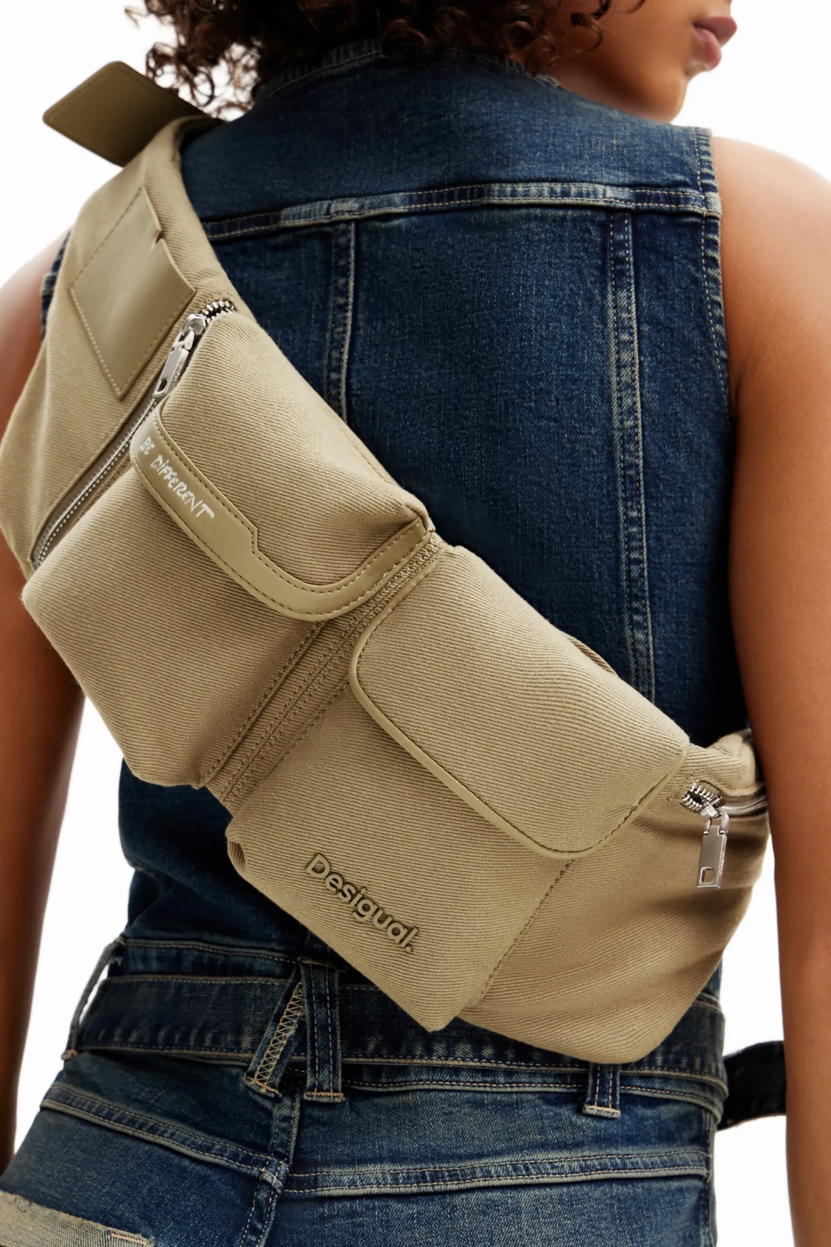 Bolsos-Desigual Riñonera M canvas bolsillos