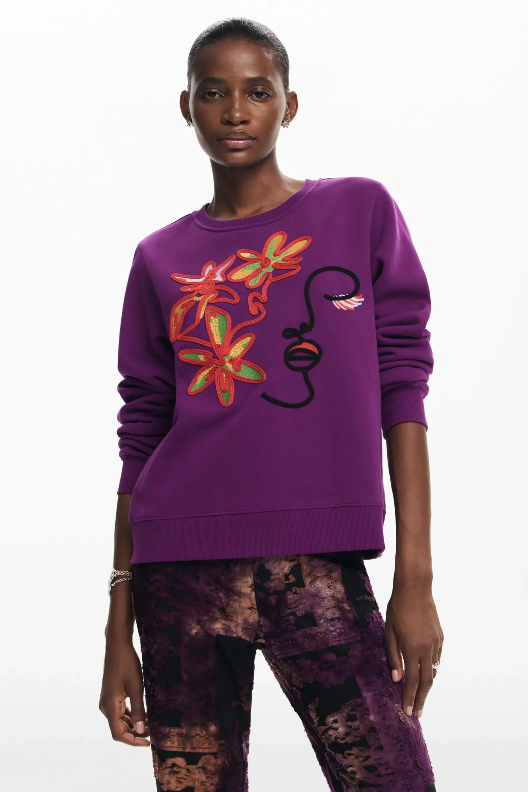Jerséis-Desigual Sudadera estampado arty